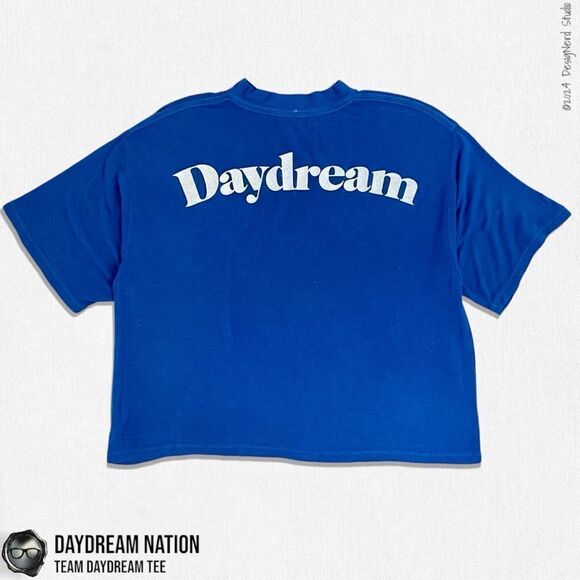 DAYDREAM NATION TEAM DAYDREAM CREWNECK OVERSIZED T SHIRT IN BLUE JEAN - Picture 4 of 11